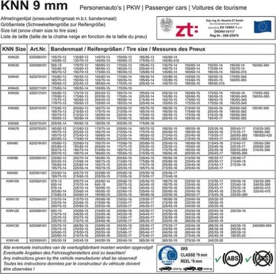 ProPlus Sneeuwkettingen – KNN100