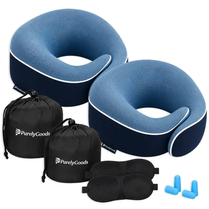 Reissets 2-Pack - Memory Foam - Donkerblauw