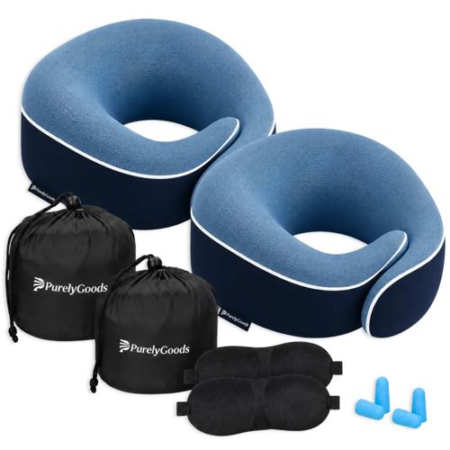 Reissets 2-Pack - Memory Foam - Donkerblauw