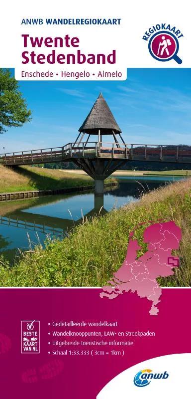 ANWB  Wandelregiokaart Twente Stedenband
