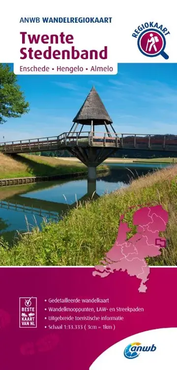 ANWB Wandelregiokaart Twente Stedenband