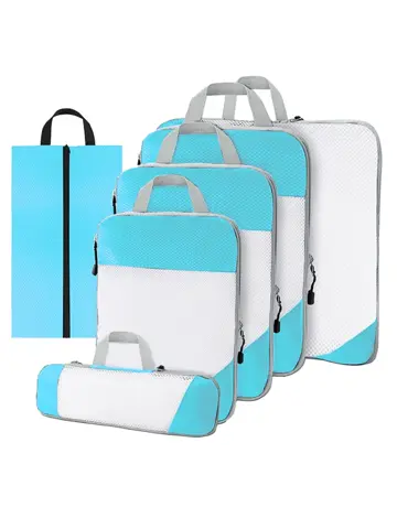 Packing cubes compressie set – 6-delig – Li Blauw