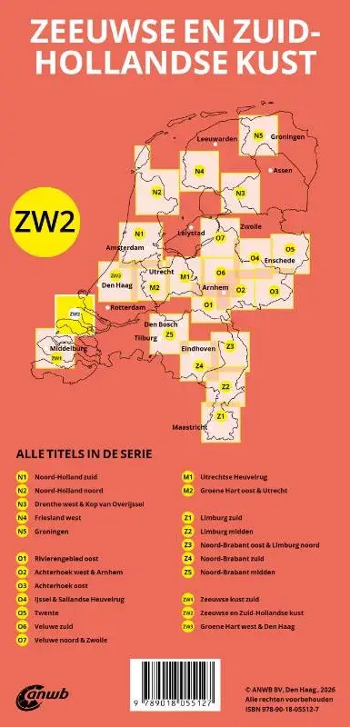 ANWB Fiets en wandelknooppuntenkaart ZW2 Zeeuwse en Zuid-Hollandse kust