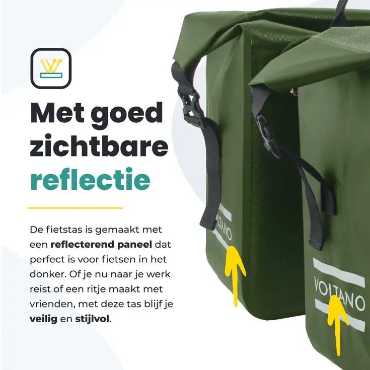 Voltano Dubbele Rolltop Fietstas 48 L