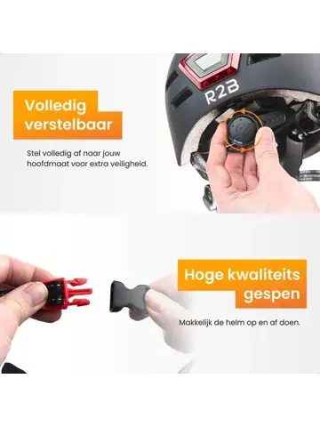 R2B Fietshelm met LED-verlichting - Maat XL