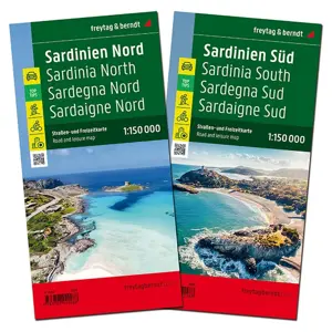 Wegenkaart Sardinië Noord en Zuid Set