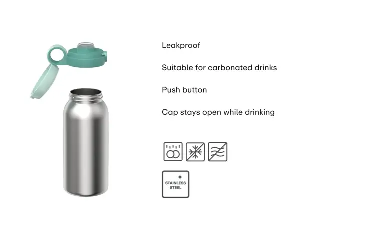 Mepal Campus RVS drinkfles met flipdop 600 ml