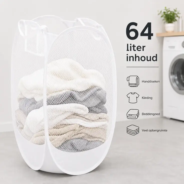 Opvouwbare Wasmand 64 Liter - Opbergmand