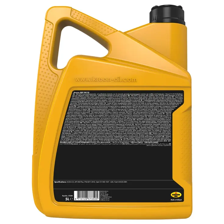 Synthetische motorolie 0W-20 voor nieuwe auto's