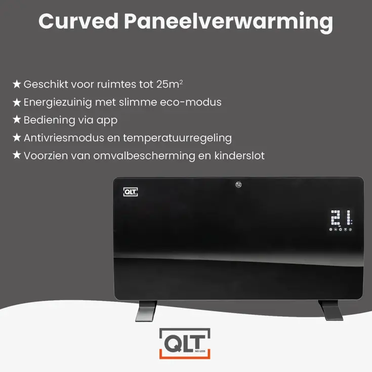 Curved Verwarmingspaneel van Glas