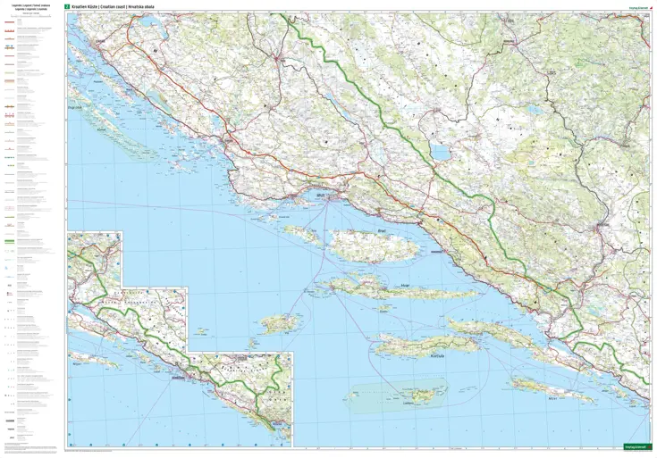 Wegenkaart Kroatische kust, Istrië/Dalmatië