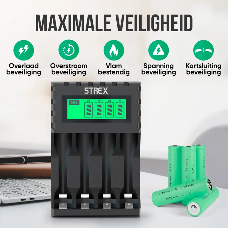 Batterijoplader USB - 4x AA/AAA