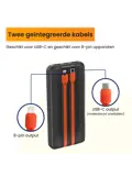 Powerbank 10000 mAh met Ingebouwde Kabels