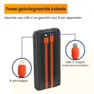 R2B Powerbank 10000 mAh met Ingebouwde Kabels