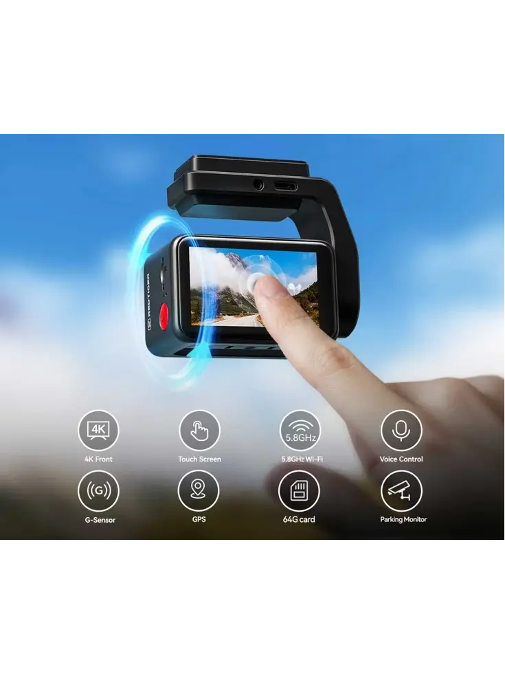 A4 4K Touch Wifi GPS 2CH 64gb dashcam