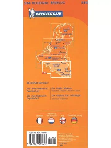 Michelin wegenkaart Regional 534 België zuid