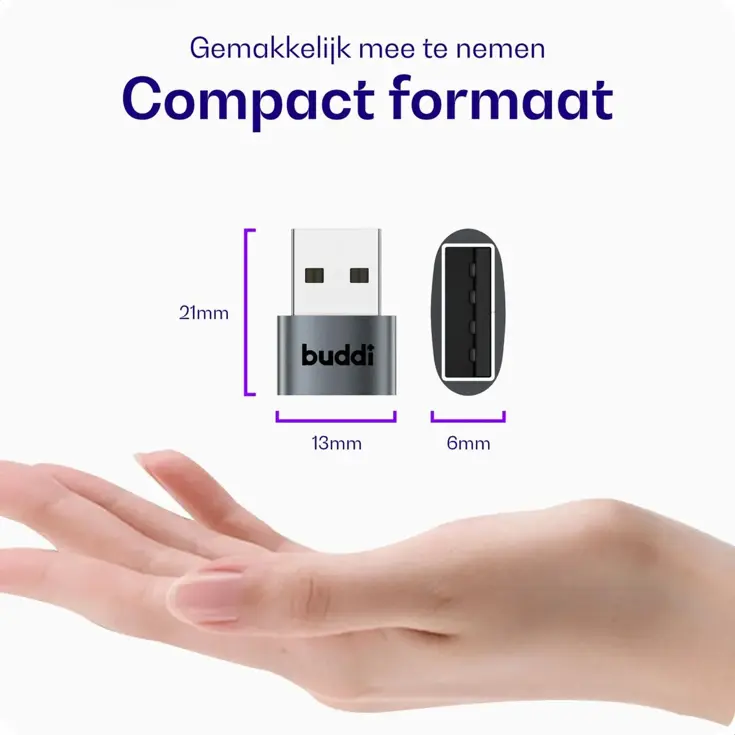 Ease USB-C naar USB-A Koppelstuk Grijs