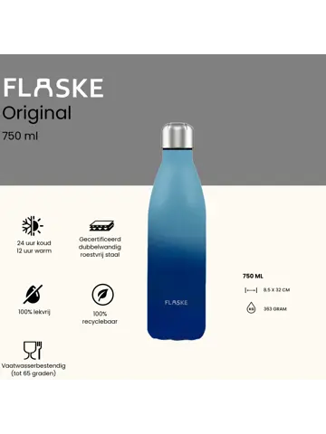FLASKE 750 ml  RVS Drinkfles