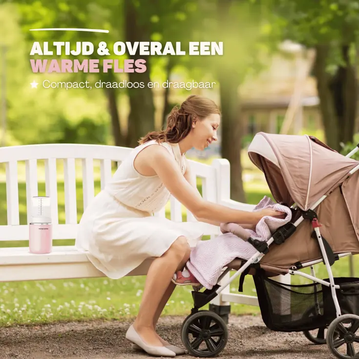 Flessenwarmer Roze Onderweg - PRO - 8800 mAh