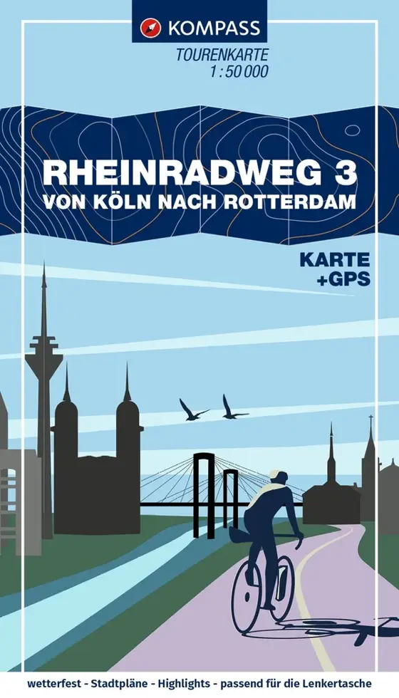 Fietskaart FTK 7058 Rheinradweg dl 3