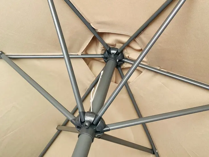 CUHOC Parasol Taupe Ø3m + grote Voet en hoes