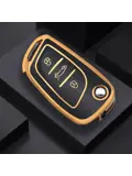 TPU Sleutelhoesje voor Peugeot goud C3