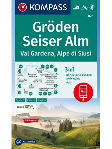Wandelkaart WK076 Gröden - Seiser Alm