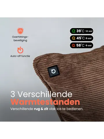 Qnuss Warmtekussen Ribstof 45x45