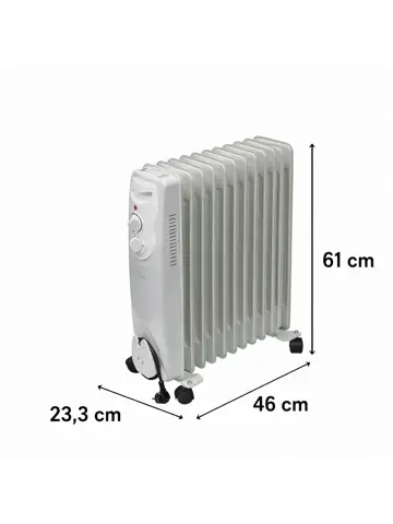 Oliegevulde radiator 2500 Watt