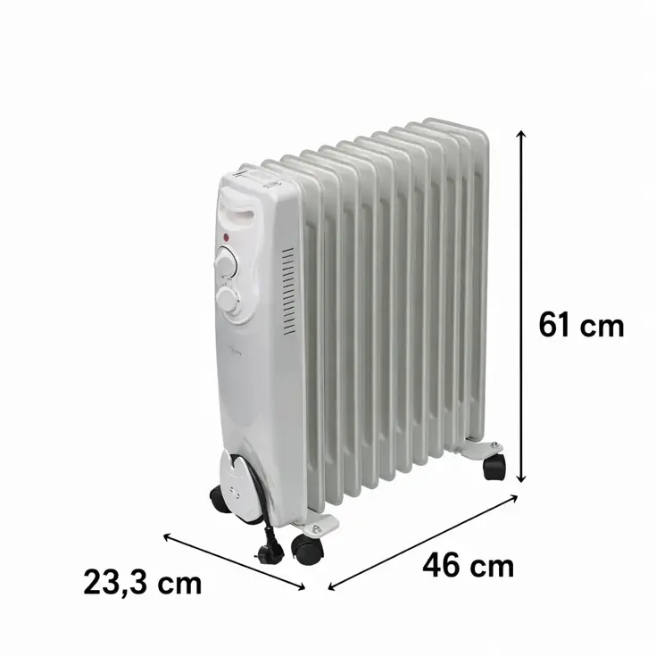 Oliegevulde radiator 2500 Watt
