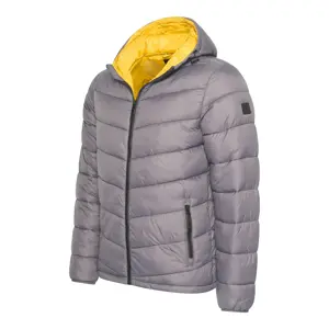 Heren Hooded Puffer Jacket Cappuccino Italia