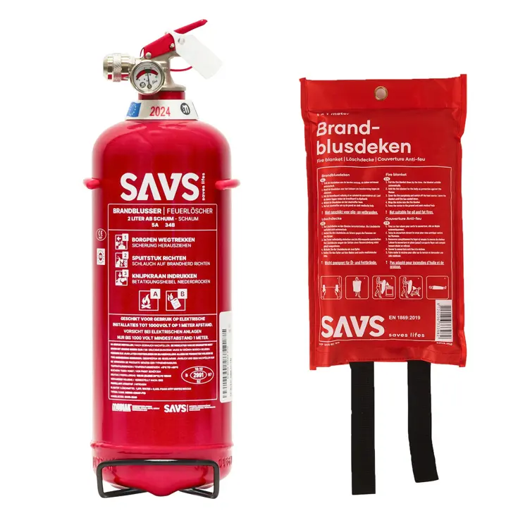 Brandblus box - Schuimblusser 2L en Blusdeken