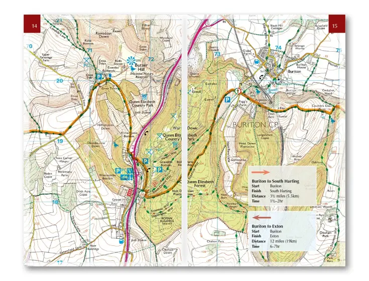 Kaartgids Booklet The South Downs Way Map