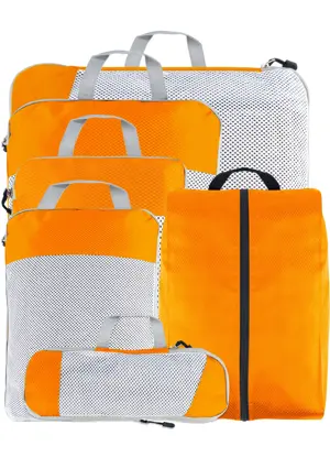Compressie Packing Cubes – 6 stuks – Oranje