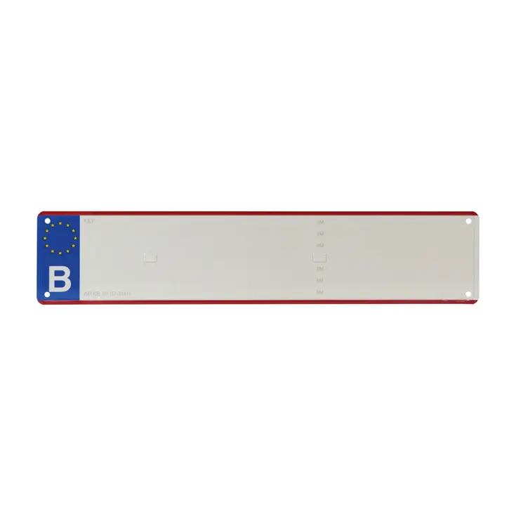 Langwerpige blanco Belgische kentekenplaat 52x11cm