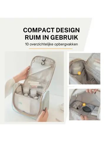 Toilettas met haak – Travel organizer – Zwart