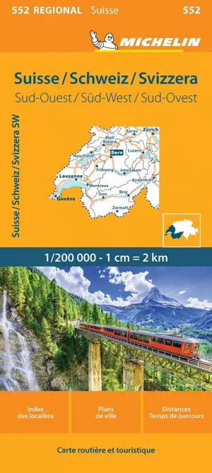 Kaart Regional 552 Zwitserland Zuid-West