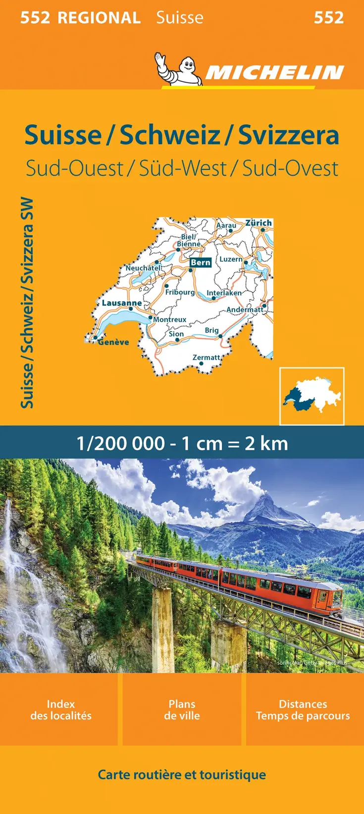 Kaart Regional 552 Zwitserland Zuid-West