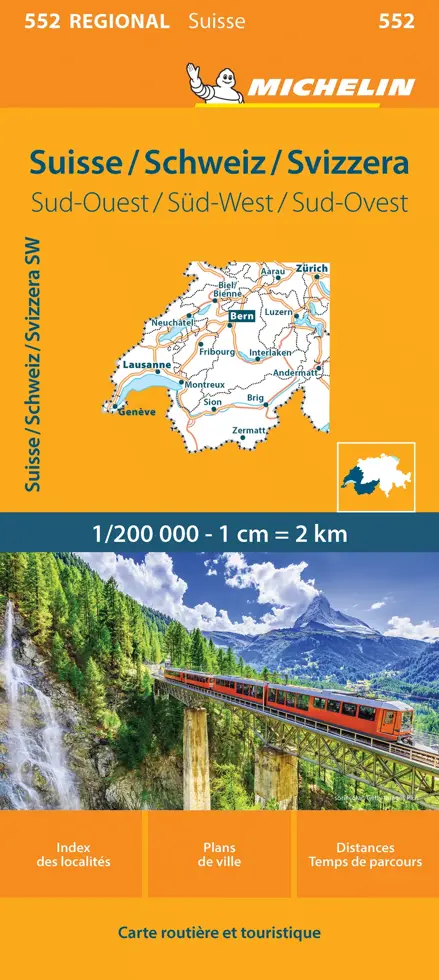 Kaart Regional 552 Zwitserland Zuid-West