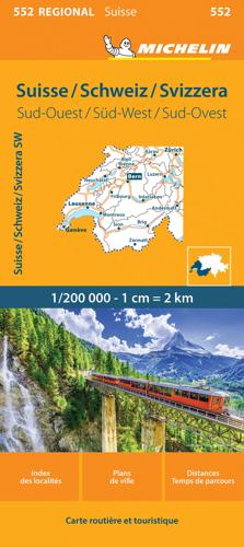Kaart Regional 552 Zwitserland Zuid-West