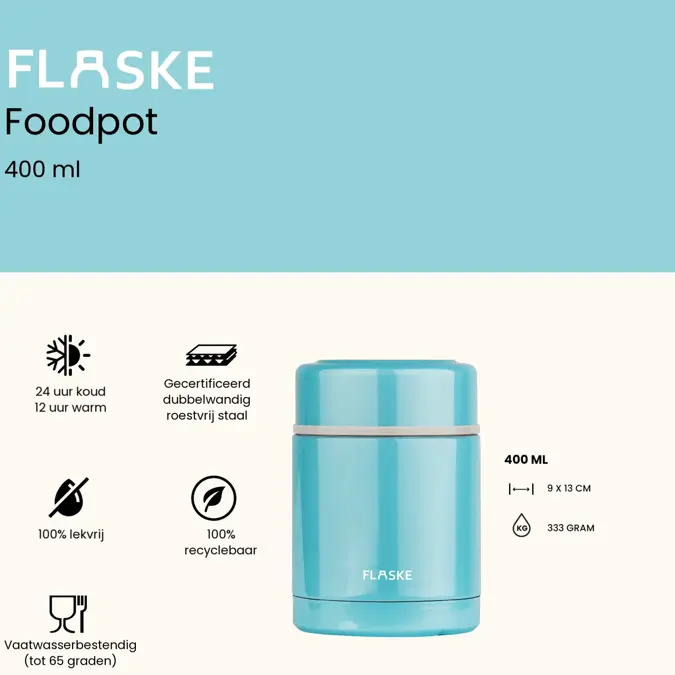 FLASKE  400ML Herbruikbare Voedselcontainer