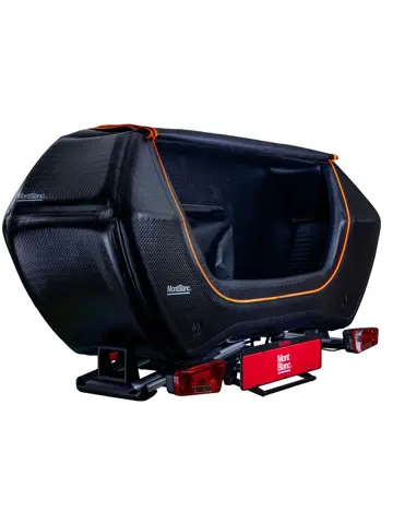 Senja trekhaakkoffer 300 liter+Sarek fietsendrager