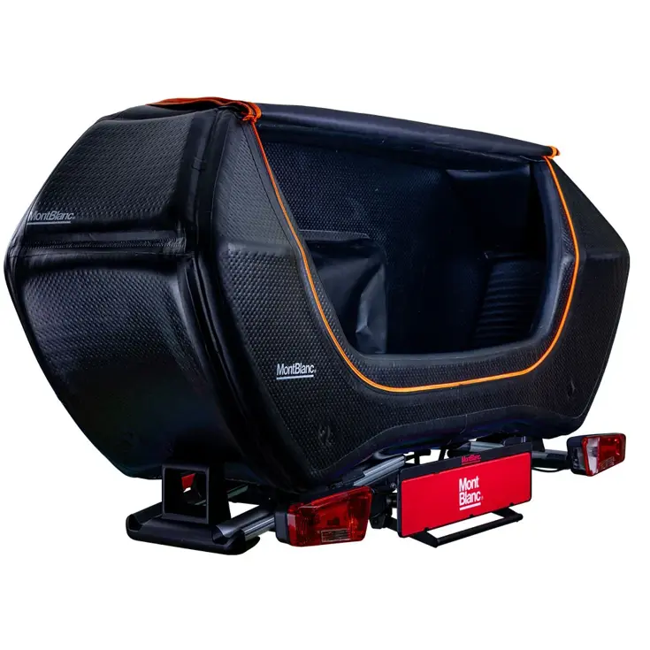 Senja trekhaakkoffer 300 liter+Sarek fietsendrager