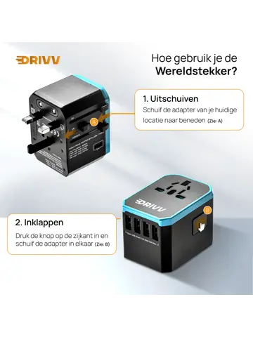 Universele Wereldstekker - Fast Charge