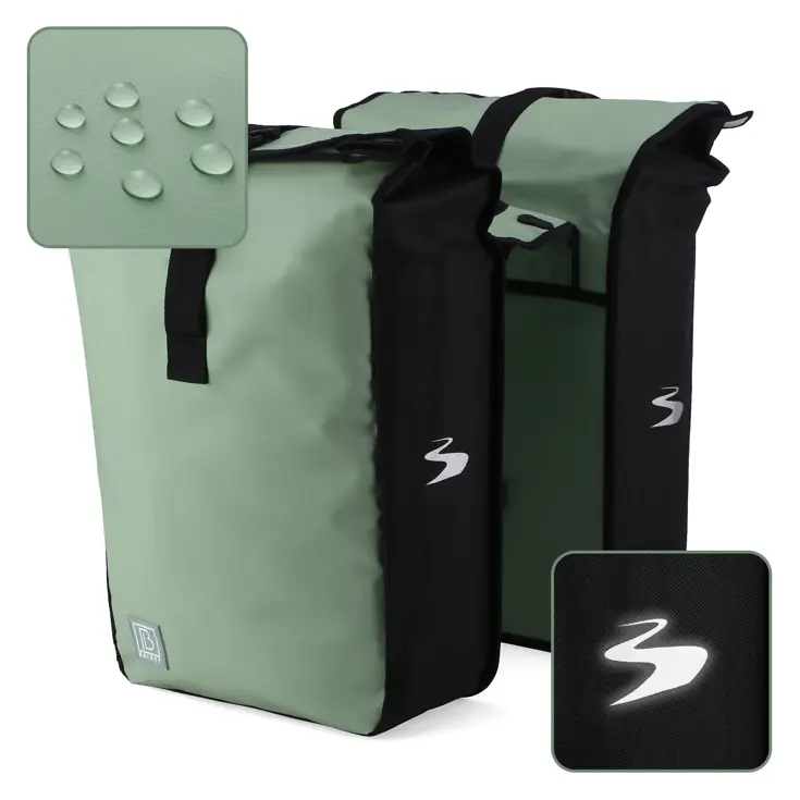 Fietstas Rolltop - Dubbel - Waterdicht