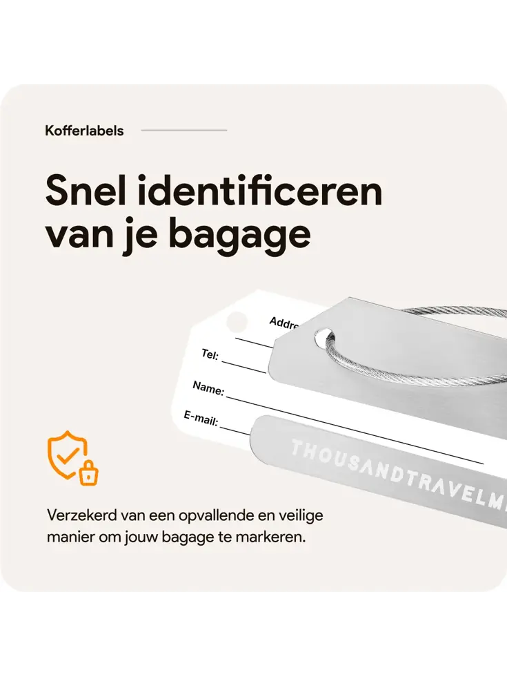 Aluminium Bagagelabel – 2 stuks – Zilver