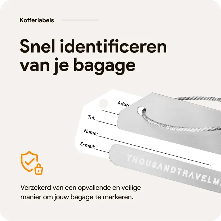 Aluminium Bagagelabel – 2 stuks – Zilver
