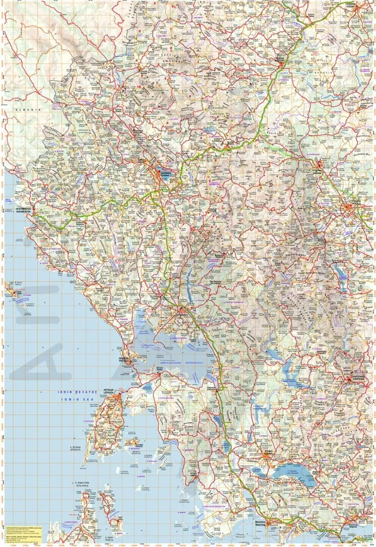 Wegenkaart R3 Thessaly & Epirus
