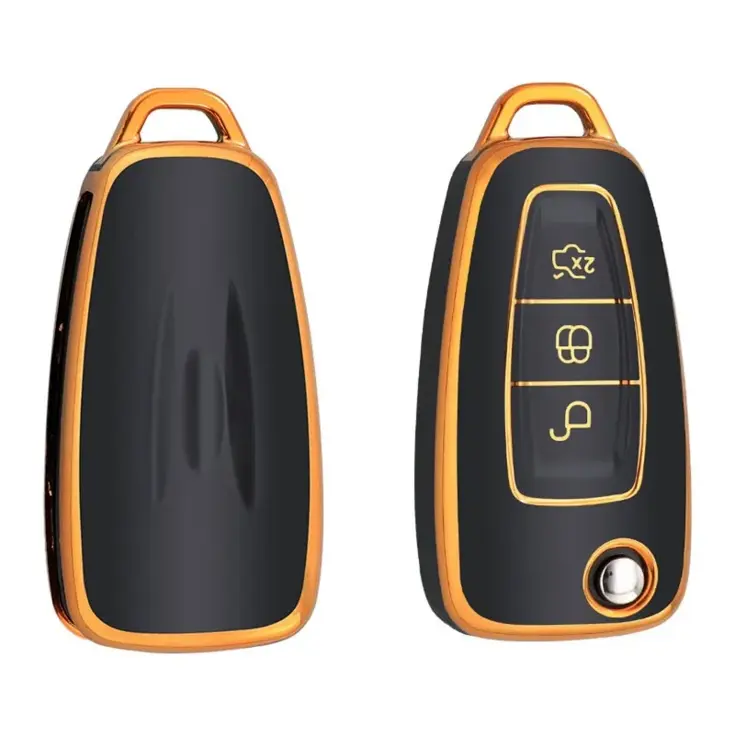 TPU Sleutelhoesje voor Ford goud E3