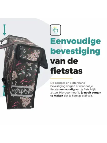 Voltano Dubbele Fietstas Floral Elegance